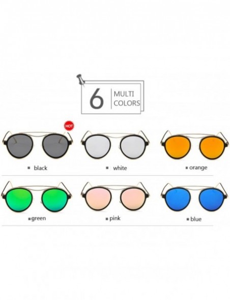 Round Men's Fashion Rhythm Retro Sunglasses Drive Polarized Glasses Men Steampunk098 (Color Pink) - Pink - CO1993T9SE0 $50.40