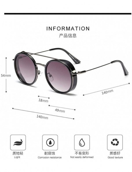 Goggle Original Quality Vintage Sunglasses Women 2019 Round Goggles Retro Eye Sun Blue - Blue - C918Y6SOTRS $12.59