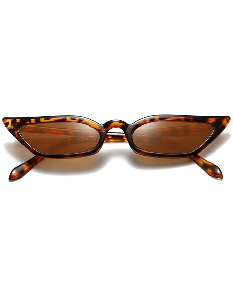 Round Small Cat Eye Sunglasses Retro Vintage Tiny Cateye Sunglasses for women - Leopard - CO1945RDO42 $10.39