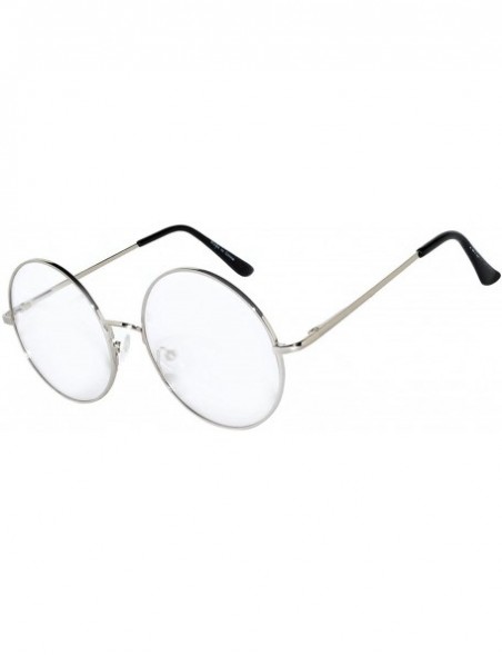 Round Round Circle Frame Clear Lens Glasses - Clear_silver - CY1896MSL83 $7.07