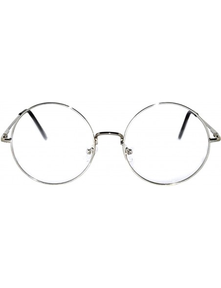 Round Round Circle Frame Clear Lens Glasses - Clear_silver - CY1896MSL83 $7.07