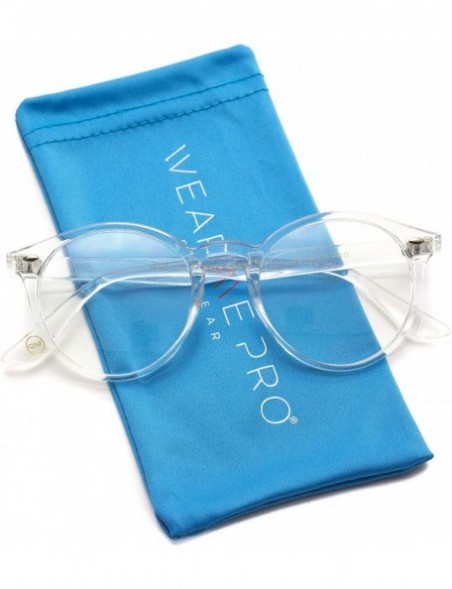 Round Classic Round Blue Light Blocking Glasses Anti Blue Ray Computer Game Glasses - Clear Frame - CS18NLQS4G8 $23.52