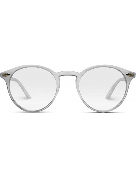 Round Classic Round Blue Light Blocking Glasses Anti Blue Ray Computer Game Glasses - Clear Frame - CS18NLQS4G8 $43.38