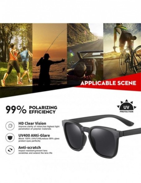 Square Square Sunglasses Men Polarized Driving Frame Travel Fishing Sunglasses Male - C4g15 - CG194ODQU52 $35.36