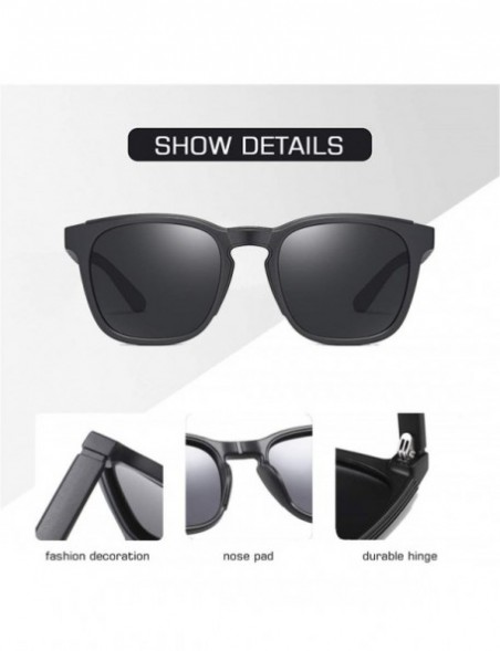 Square Square Sunglasses Men Polarized Driving Frame Travel Fishing Sunglasses Male - C4g15 - CG194ODQU52 $35.36