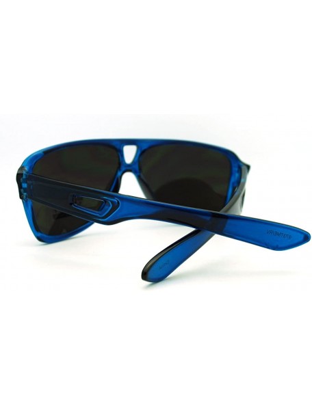 Aviator Retro Multicolor Lens Sunglasses Sporty Racer Flat Top Aviators - Blue - CM11F64GLKP $8.44