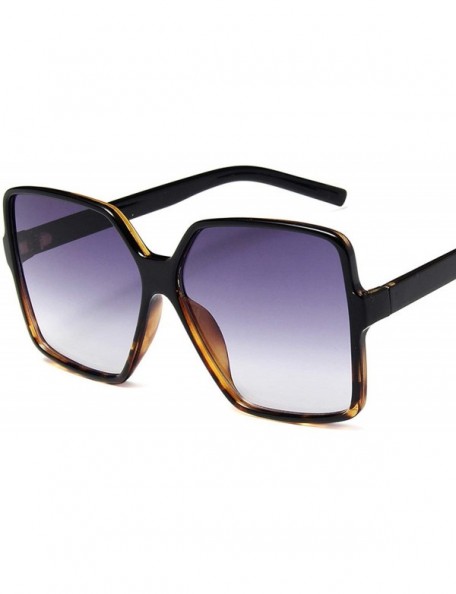 Square Fashion Women Oversize Sunglasses Gradient Plastic Er Female Sun Glasses UV400 Lentes De Sol Mujer - Brown - CH199C96Q...