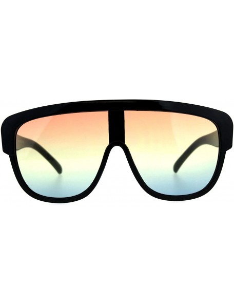 Oversized Oversized Sunglasses Arched Top Futuristic Shield Frame Gradient Lens UV400 - Black - CN18CUMGS57 $8.38