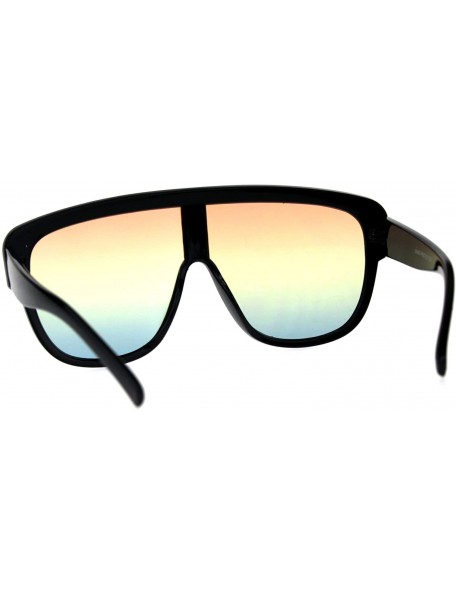 Oversized Oversized Sunglasses Arched Top Futuristic Shield Frame Gradient Lens UV400 - Black - CN18CUMGS57 $8.38
