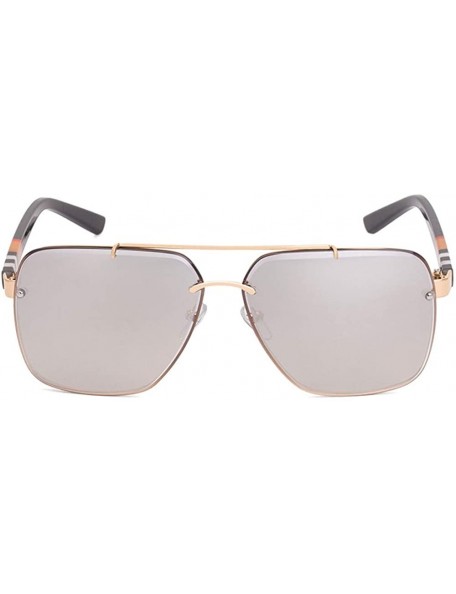 Rimless Retro square sunglasses for men women rimless sunglasses metal frame UV400 protection - 6 - C2199A2DWTR $17.25