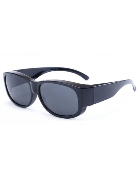 Sport Polarized Sports Sunglasses for Running Cycling Fishing Golf Tr90 Unbreakable Frame - Bright Black - CN12GA2RH0D $9.84