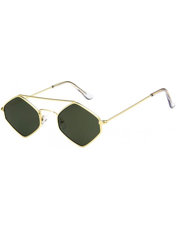 Sport Fashion Mens Womens Retro Diamond Sunglasses Hip Hop Metal Frame Eyewear - Goldmolv - CI18R5K4UOG $11.48