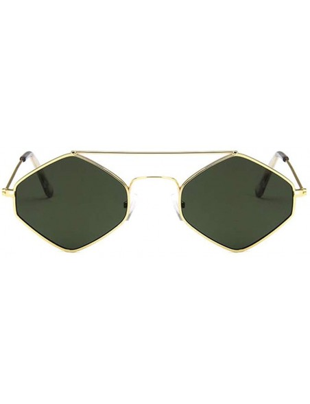 Sport Fashion Mens Womens Retro Diamond Sunglasses Hip Hop Metal Frame Eyewear - Goldmolv - CI18R5K4UOG $11.48