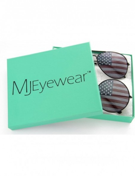 Aviator USA Flag Patriotic Sunglasses Gift Box - Black - CQ12NYF34I2 $12.54