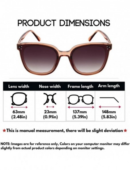 Square Inspired Oversize Sunglasses Cleaning Included - Clear Brown Frame/Grey Gradient Lens - CZ18SN06LUC $8.81