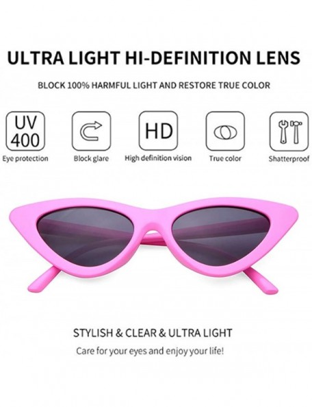 Goggle Cat Eye Sunglasses Vintage Mod Style Retro Kurt Cobain Sunglasses - Pink Frame/Grey Lens - CL188A7NQR4 $11.09