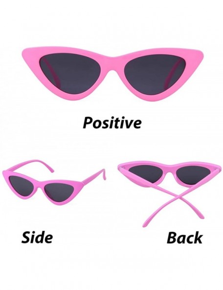 Goggle Cat Eye Sunglasses Vintage Mod Style Retro Kurt Cobain Sunglasses - Pink Frame/Grey Lens - CL188A7NQR4 $11.09