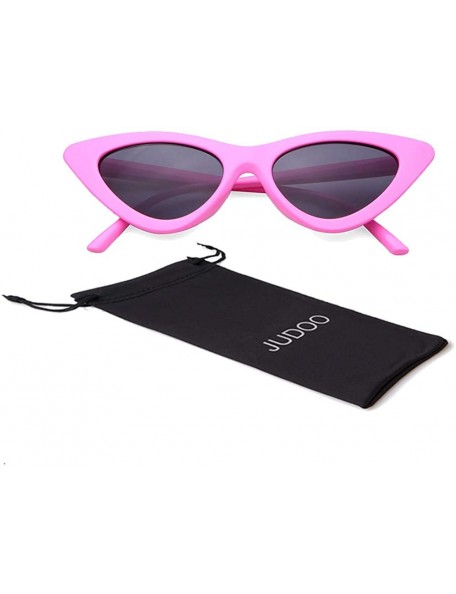 Goggle Cat Eye Sunglasses Vintage Mod Style Retro Kurt Cobain Sunglasses - Pink Frame/Grey Lens - CL188A7NQR4 $11.09