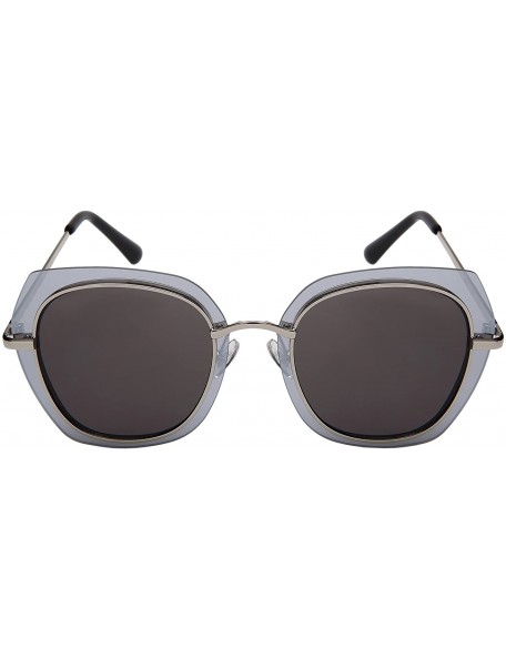 Shield Floating Irregular Shaped Sunglasses w/Color Lens 3163-FLRV - Silver+mirror - CI186H3U9IL $8.54