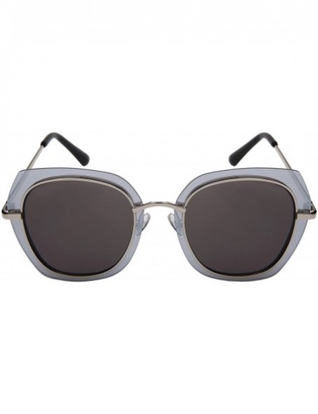 Shield Floating Irregular Shaped Sunglasses w/Color Lens 3163-FLRV - Silver+mirror - CI186H3U9IL $8.54