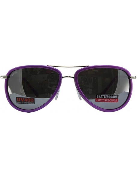Aviator 3 Pairs Swag Aviator B Fashion Sunglasses Red White Purple Frame Flash Mirror Lens - CY18Z6QXKC0 $40.28