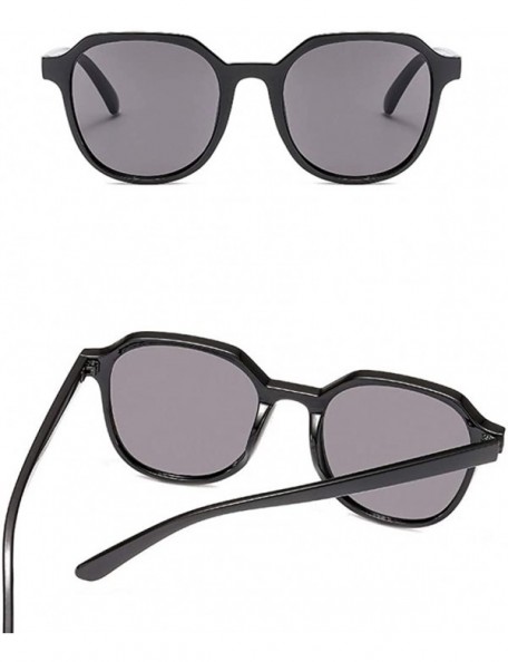 Oval UV Protection Sunglasses for Women Men Full rim frame Oval Shaped Acrylic Lens Plastic Frame Sunglass - Black - C4190370...