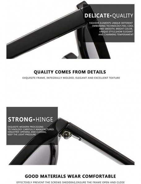 Oval UV Protection Sunglasses for Women Men Full rim frame Oval Shaped Acrylic Lens Plastic Frame Sunglass - Black - C4190370...