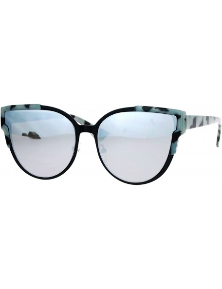 Butterfly Womens Designer Fashion Sunglasses Butterfly Cateye Frame Mirror Lens UV400 - Black Gray (Silver Mirror) - CZ1877EW...
