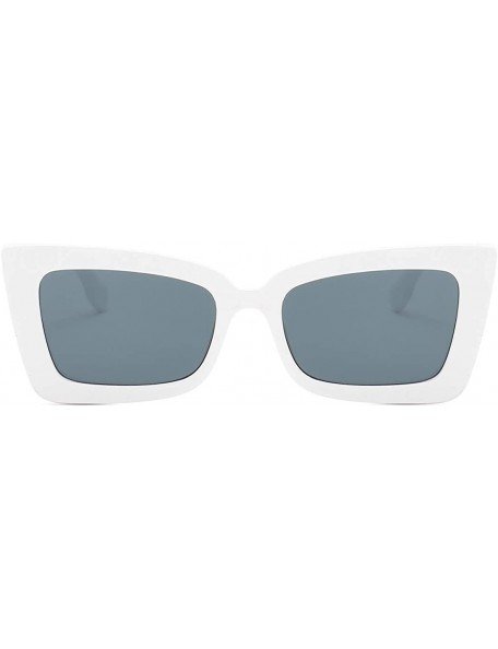 Goggle Square Sunglasses Small Vintage Candy Color Tinted Lens Shades UV400 Sun Glasses - White&grey - C318NW3W3RL $7.91