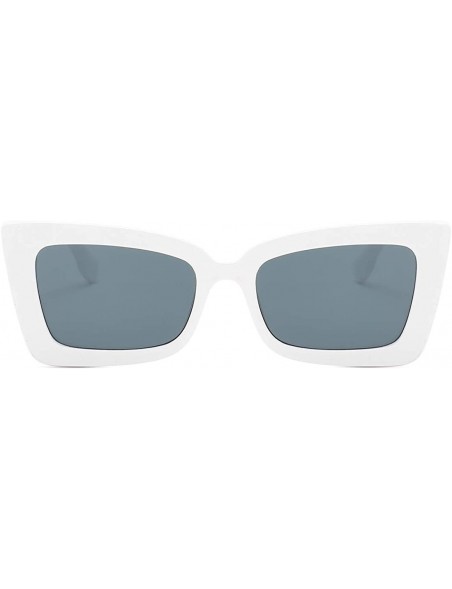 Goggle Square Sunglasses Small Vintage Candy Color Tinted Lens Shades UV400 Sun Glasses - White&grey - C318NW3W3RL $7.91