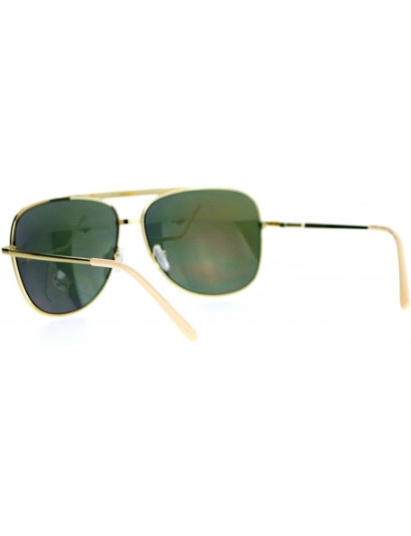 Rectangular Mirrored Mirror Lens Retro Large Rectangular Pilot Sunglasses - Gold Orange - CS129O84HC7 $7.81