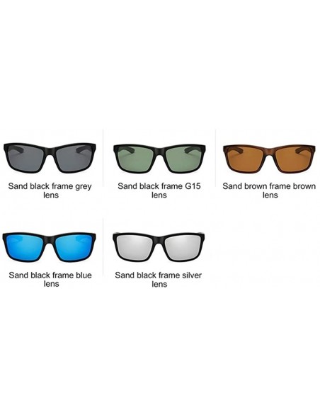 Square Men Women Polarized Sunglasses Classic Square Sun Glasses Black Frame Eyeglasses For Men - Black Blue - CL199ODCE94 $1...