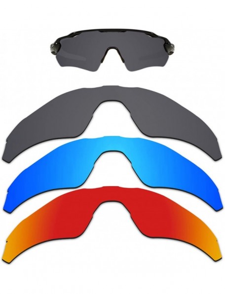 Rectangular Anti-fading Polarized Replacement Lenses Radar EV Path Sunglasses - Black&blue&red - CP18EEGK9UN $33.95