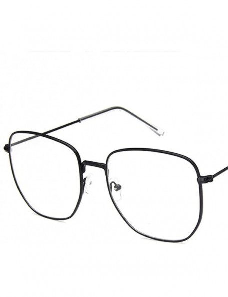 Square Unisex Sunglasses Fashion Gold Brown Drive Holiday Square Non-Polarized UV400 - Black White - CG18RH6SLOW $7.50