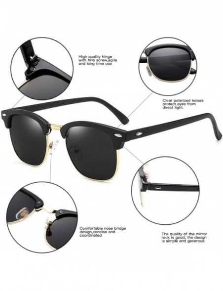 Round Polarized Sunglasses for Men or Women Classic Frame Driving Classic Retro Designer Sun glasses 100% UV Blocking - C918A...