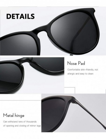 Round Polarized Sunglasses for Men or Women Classic Frame Driving Classic Retro Designer Sun glasses 100% UV Blocking - C918A...