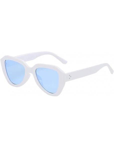 Square Fashion Round Sunglasses for Women Men Oversized Vintage Shades Polarized Retro Brand Sun Glasses - White - CH19075HXY...