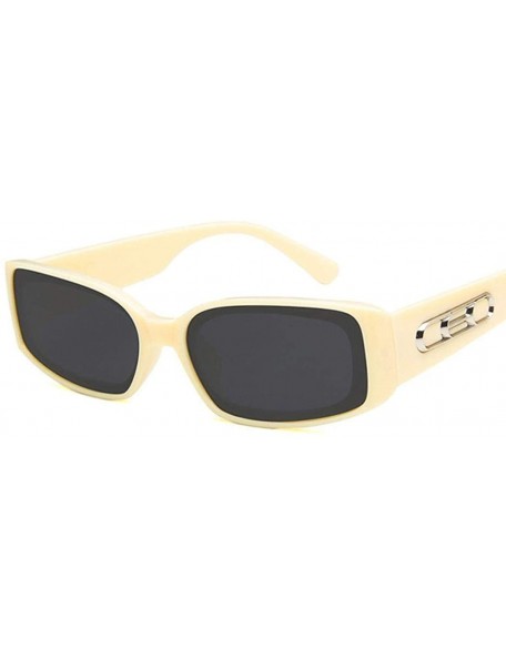 Square Women Fashion Square Shape UV400 Framed Sunglasses Sunglasses - Beige Gray - CN18QQ0DZXM $6.99