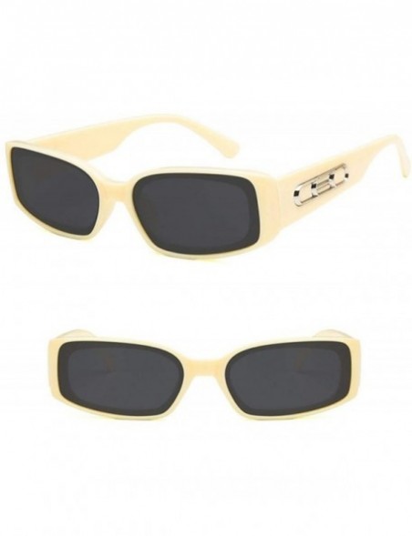 Square Women Fashion Square Shape UV400 Framed Sunglasses Sunglasses - Beige Gray - CN18QQ0DZXM $6.99