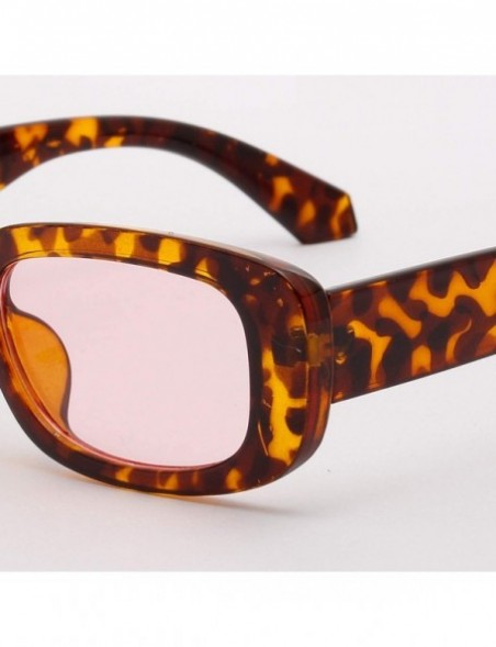Round Retro Rectangle Sunglasses Men Black Leopard Summer Male Sun Glasses Women 2019 Fashion - Leopard With Pink - C1198AHOC...