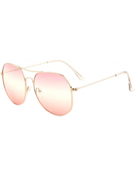 Aviator Triple Oceanic Color Thin Rim Modern Round Aviator Sunglasses - Pink Gold - CN190ES47IK $15.87