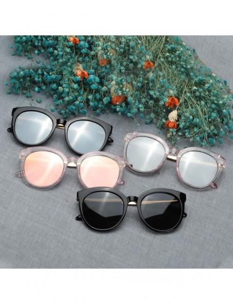 Oversized Polarized Mirrored Sunglasses for Women Oversized Round Frame UV400 Protection Lens - CJ18WODWTQW $21.87