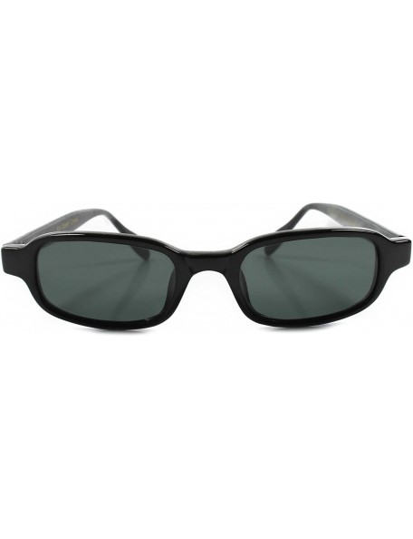 Rectangular Vintage Indie Hip 70s 80s Look Rectangle Sunglasses - Black - C918ECETS3A $10.20