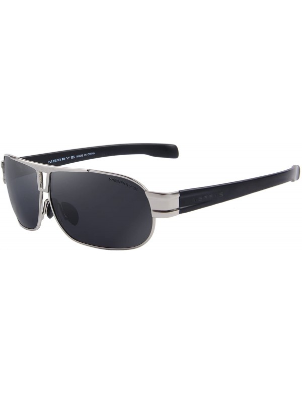 Shield Polarized Sports Sunglasses for Men Tr90 Legs Light Frame for Driving - Silver_s - CK18KXKQSED $16.46