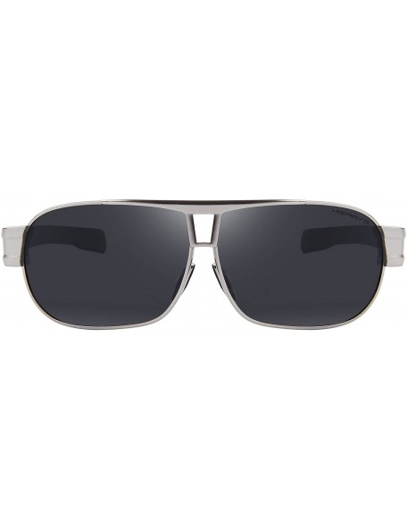Shield Polarized Sports Sunglasses for Men Tr90 Legs Light Frame for Driving - Silver_s - CK18KXKQSED $16.46