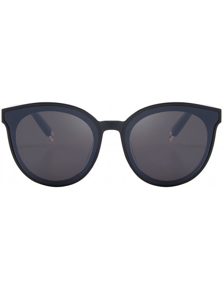 Oversized Round Sunglasses for Women Vintage Eyewear S8094 - Black - CY17YGCDKX2 $12.31