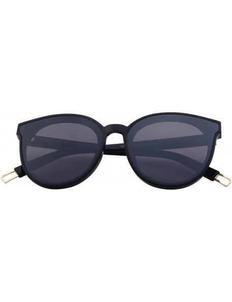 Oversized Round Sunglasses for Women Vintage Eyewear S8094 - Black - CY17YGCDKX2 $12.31