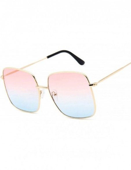 Sport Retro Big Square Sunglasses Women Er Pink Sun Glasses Ladies Alloy Quality Female Oculus De Sol - Silveryellow - C9198A...