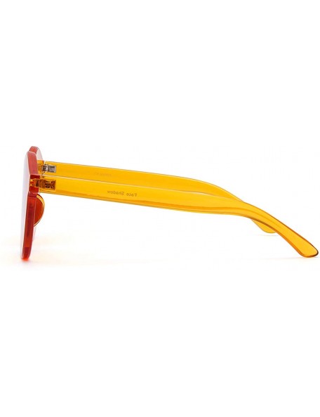 Rimless Oversized Colorful One Piece Square Sunglasses Flat Gradient Transparent Lenses Party Sun Glasses - Orange 1 - C118S7...