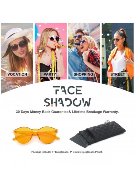 Rimless Oversized Colorful One Piece Square Sunglasses Flat Gradient Transparent Lenses Party Sun Glasses - Orange 1 - C118S7...
